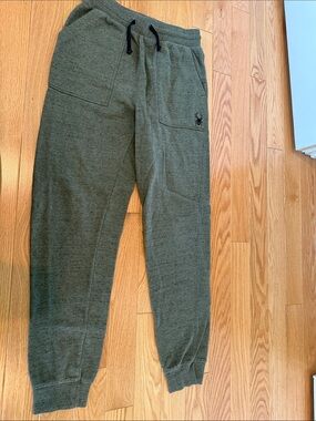 Spyder Boys Olive Jogger Sweatpants with Black Drawstring